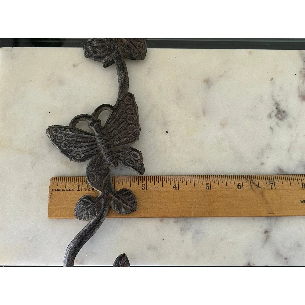 Vintage Cast Iron Butterfly Rose S Hook Garden Plant Hanger Decorative Extender